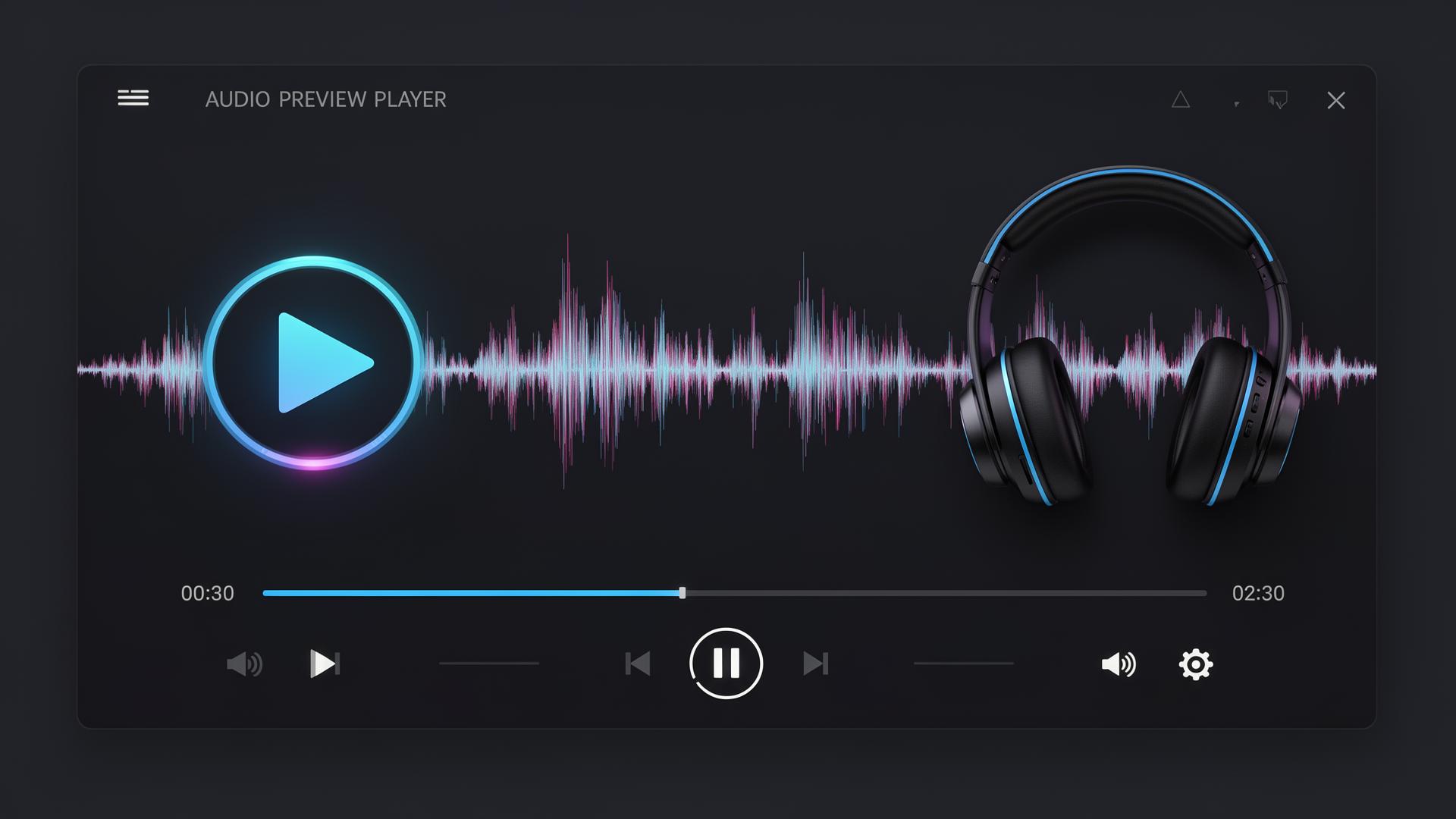 How to preview an audio file before processing?